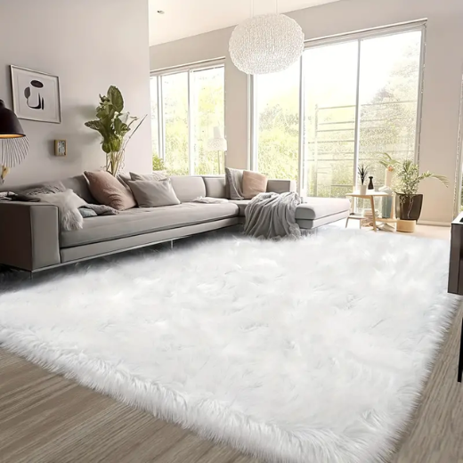 Fluffy Large Area Rug 270 X 360CM Soft Faux Fur Sheepskin Furry Rug Shaggy Rug Plush Rug Fuzzy Rug For Living Room Bedroom Play Room Dorm Floor Non-slip Washable Windowside Bedside Rug