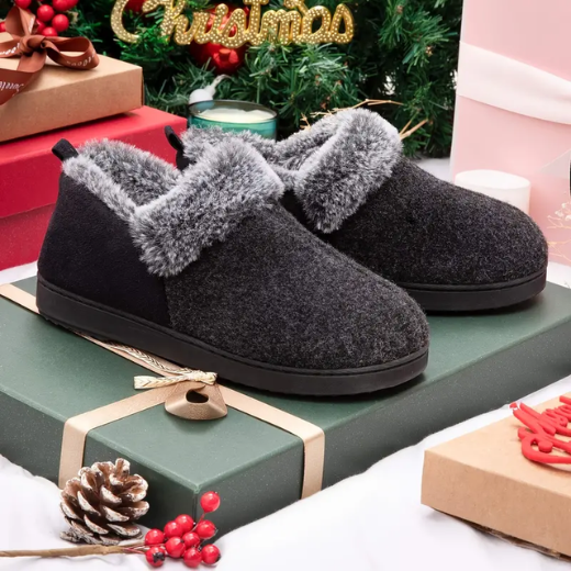 Women's Plush Fleece Slip-On Memory Foam House Shoes