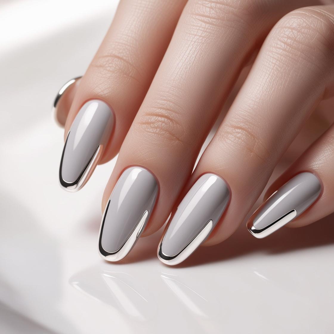 a thin line of metallic silver at the very edge of my nails. I