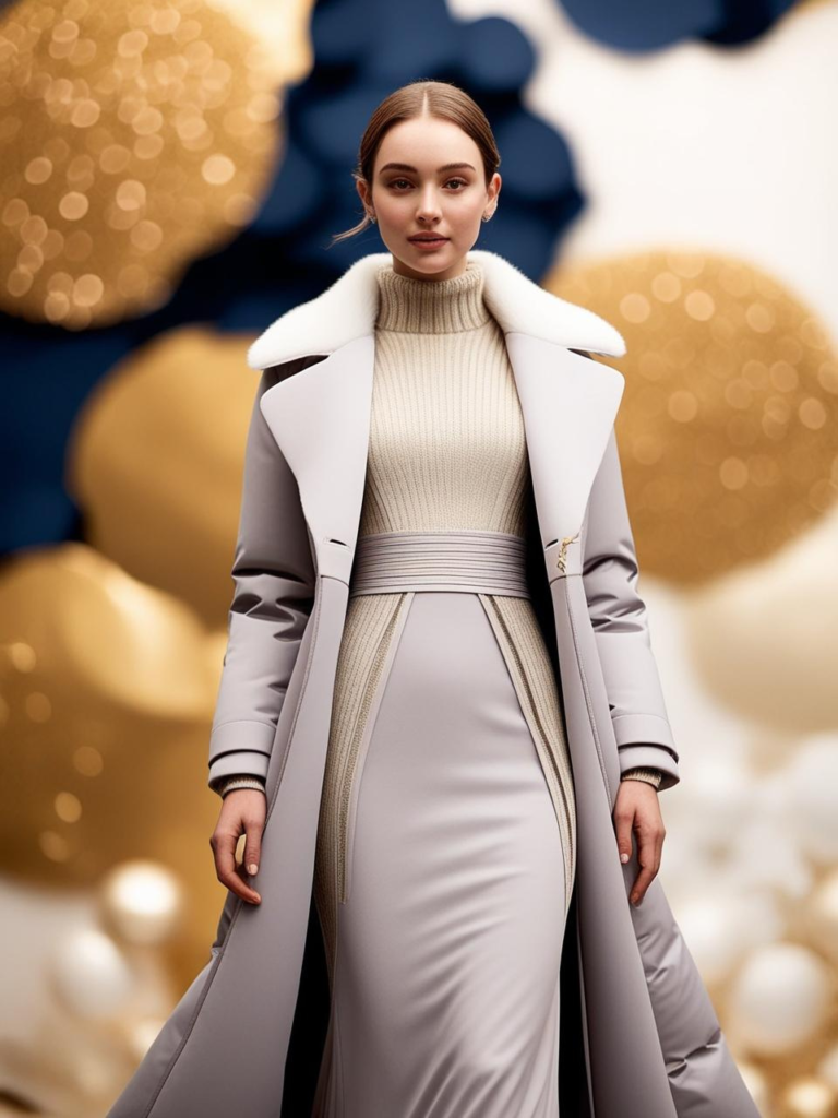 dress with puffer coat