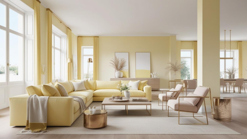 butter yellow home interior