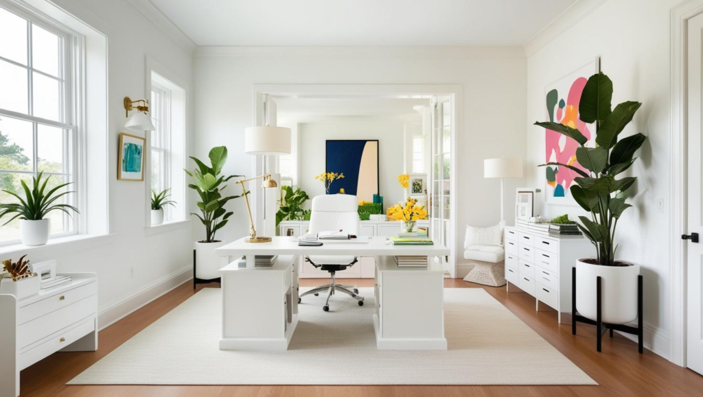 white home office