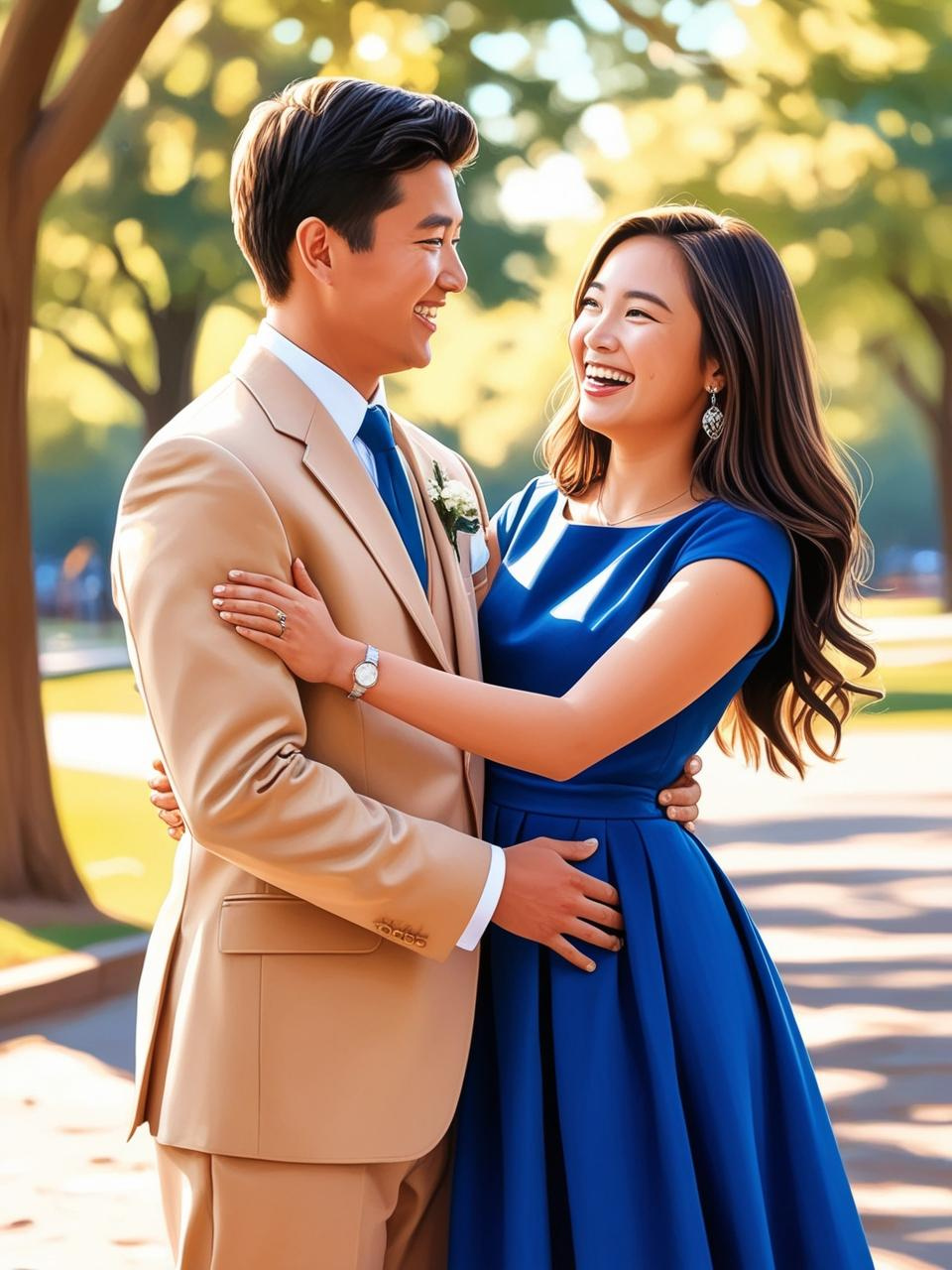 Cobalt Blue & Warm Beige