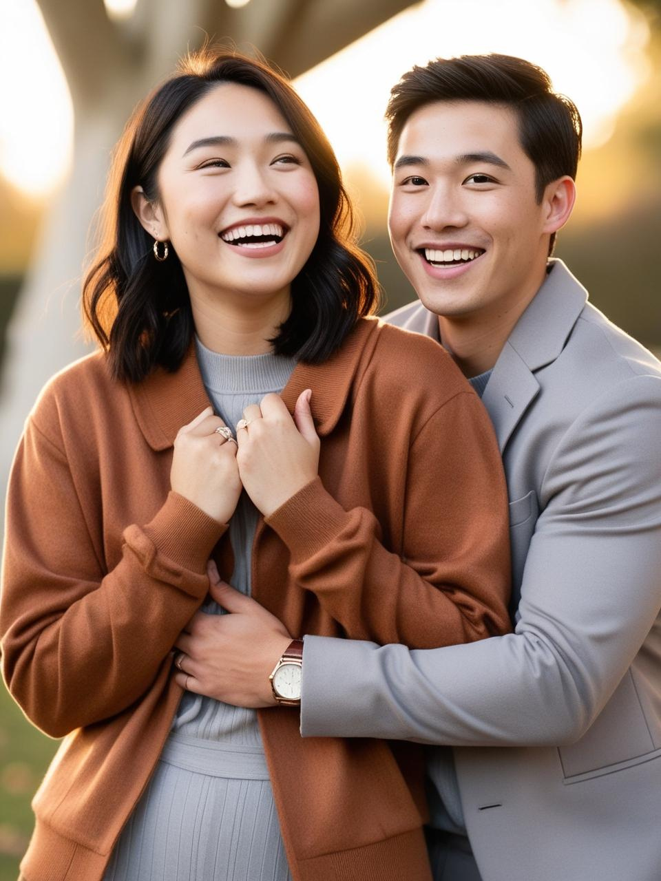 Cognac and Soft Gray
