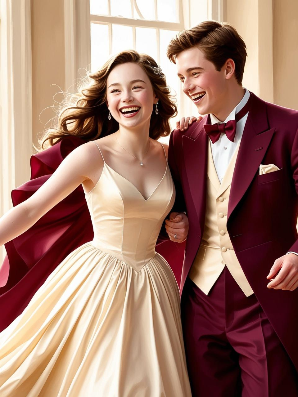 Rich Burgundy & Cream
