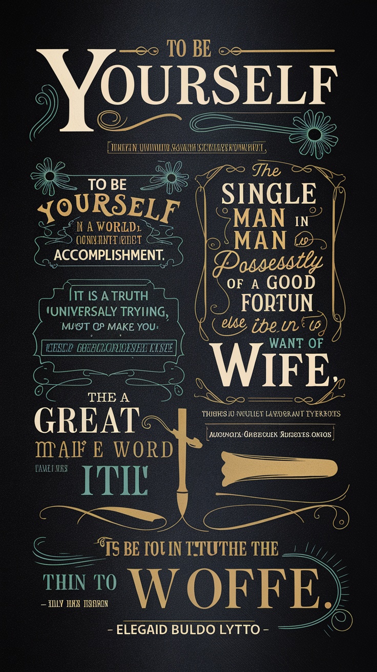 Dark academia aesthetic wallpaper featuring classic literature quotes.